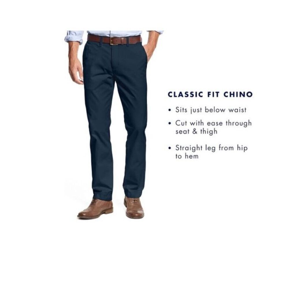 TOMMY HILFIGER | big & tall classic cotton chino pants navy 36 x 36” NEW